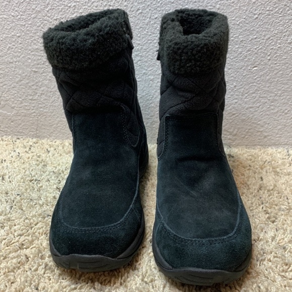 L.L. Bean Black Suede Round Toe Quilted Side Zip Boots - Picture 9 of 11